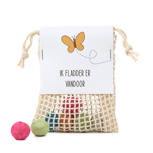 Zaadbommetjes in netzakje