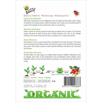 Biologische aziatische mesclun zaden 