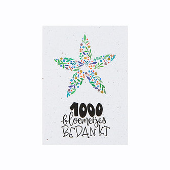 Bloeikaart '1000 bloemetjes bedankt'