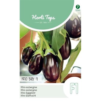 Horti Tops Aubergine mini Ophelia F1 Solanum melongena zaden