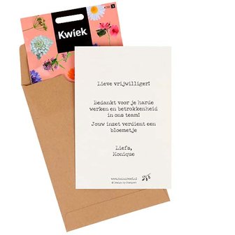Zomaar een berichtje - bedankje zadenpakket met ansichtkaart in Japanse envelop