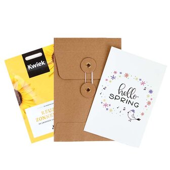 Hello Spring - bedankje zadenpakket met ansichtkaart in Japanse envelop