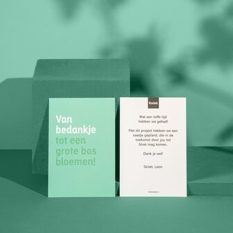 Kwiek Bloeitas - uitdeeldoosje / brievenbus bedankje 