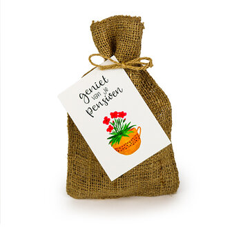 Bedankje zadenpakket in jute zakje