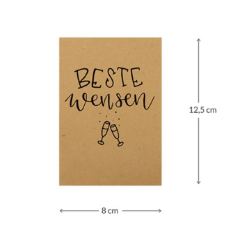 Beste wensen - bedankje zaden in kraft zakje met kaartje