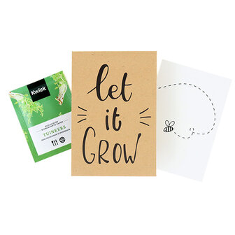 Let it grow - bedankje zaden in kraft zakje met kaartje