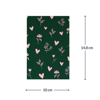 Bloemenzaden met kaart 'Bloemetjes en hartjes' verpakt in pergamijn zakje