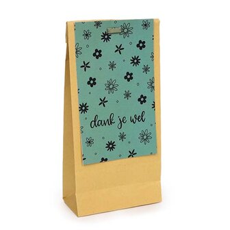 Bedankje bloembollen in kraft cadeauzakje - dank je wel