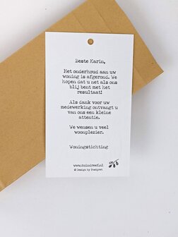 Bedankje bloembollen in kraft cadeauzakje - dank je wel