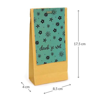 Bedankje bloembollen in kraft cadeauzakje - dank je wel