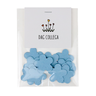 Dag collega - BloemConfetti in BIOplastic zakje met klapkaartje // Rosa