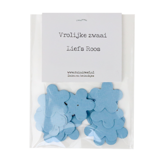 Dag collega - BloemConfetti in BIOplastic zakje met klapkaartje // Rosa