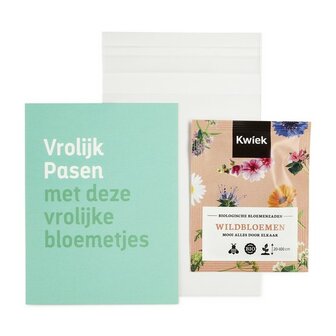 Vrolijk Pasen met deze vrolijke bloemetjes - Kwiek Plantkaart