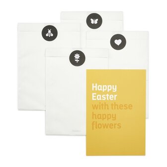Happy Easter with these happy flowers - Kwiek Plukkaart