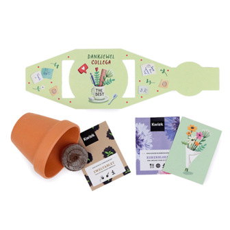 Inhoud terracotta potje - Dankjewel collega