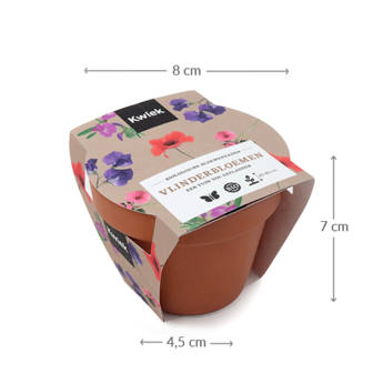 Biologische vlinderbloemen zaden  -  KWIEK Terracotta potje