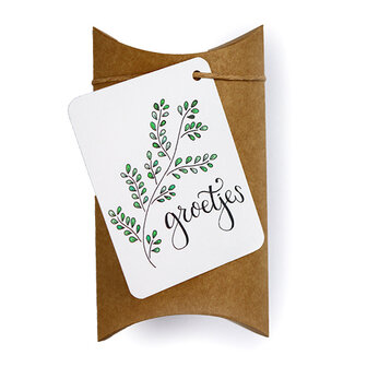 Groetjes - bedankje zaden in gondeldoosje. Een leuk zakelijk bedankje