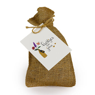 Bedankje zadenpakket in jute zakje