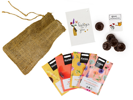 Hartjes voor jou - Bedankje zadenpakket in jute zakje