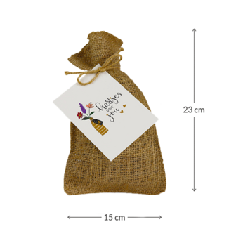 Hartjes voor jou - Bedankje zadenpakket in jute zakje
