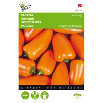 Paprika Snacking mini orange zaden voorkant