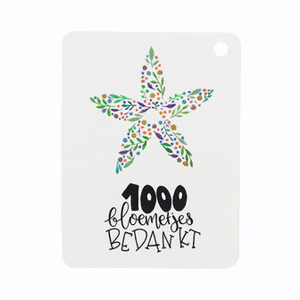 Label - 1000 bloemetjes bedankt - 60x80 - voorkant