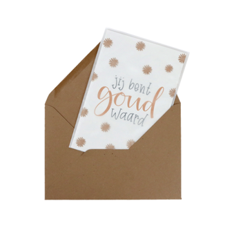 Bloemenzaden met kaart &#039;Jij bent goud waard&#039; verpakt in pergamijn zakje // Floralis