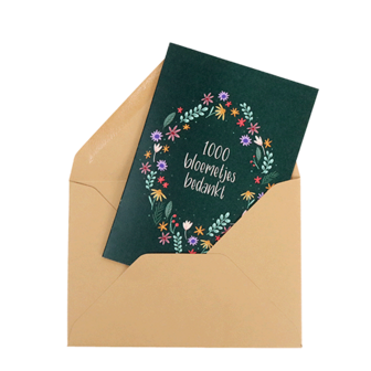 1000 bloemetjes bedankt - kaartje en envelopje