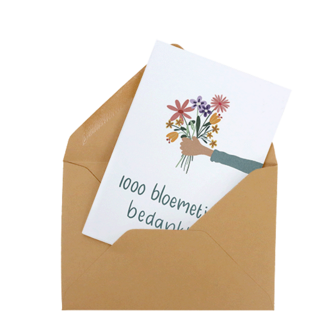 1000 bloemetjes bedankt - Zaden in klapkaartje met envelopje | Floralis