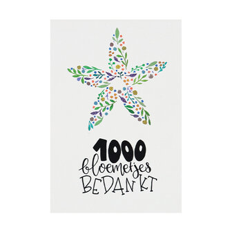 1000 bloemetjes bedankt - Bedankje zaadbommetjes in uitdeel doosje met kaart 
