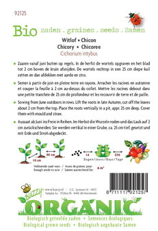 Biologische Witlof Middelvroeg zaden - achterkant