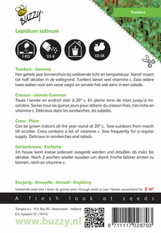 Gewone Tuinkers zaden - achterkant
