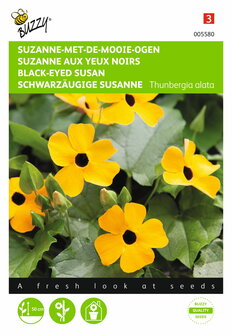 Suzanne-met-de-mooie-ogen Thunbergia zaden - voorkant