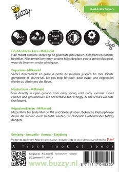 Oost-Indische kers Milkmaid - achterkant