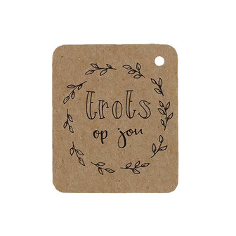 Kraftlabel 50 x 60 mm met boorgat met de tekst &#039;Tot ziens&#039;