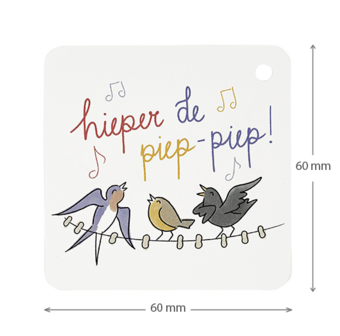 Hieper de piep-piep - kindertraktatie - label maatgeving