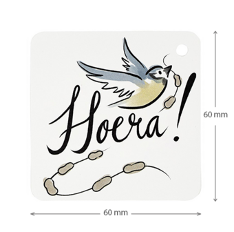 Hoera - kindertraktatie - label maatgeving
