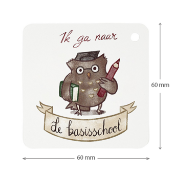  Ik ga naar de basisschool - kindertraktatie - label maatgeving