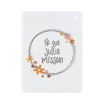 Label - Ik ga jullie missen | 60 x 80 mm | Voorkant