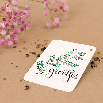 Label - Groetjes | 60 x 80 mm | Sfeerfoto