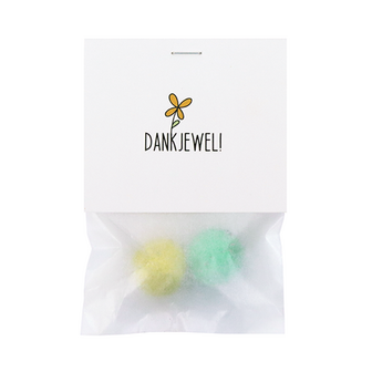 Dankjewel - Zaadbommetjes in pergamijn zakje met klapkaartje // Eef