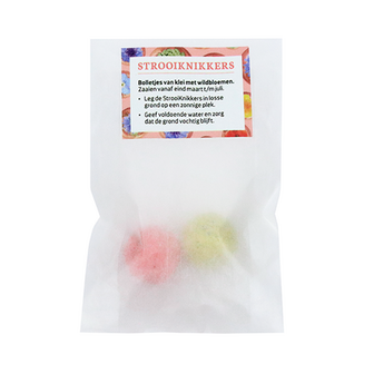 Dankjewel - Zaadbommetjes in pergamijn zakje met klapkaartje // Eef