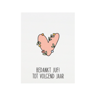 Kaartje - Bedankt juf! Tot volgend jaar - Voorkant