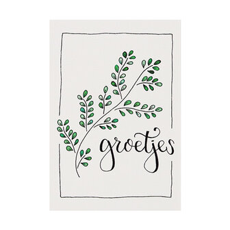 Ansichtkaart 100 x 148 mm met de tekst &lsquo;Groetjes&rsquo;