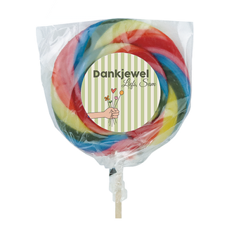 Dankjewel - Lolly met gepersonaliseerde sticker