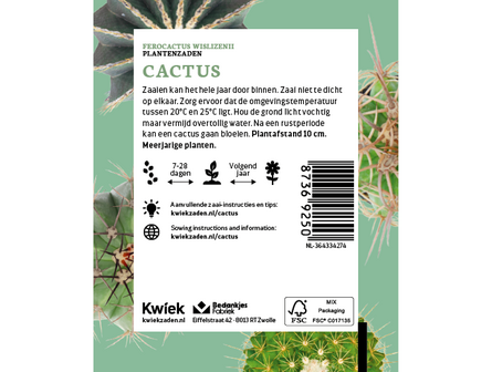 Cactus zaden -  Kwiek Uitdeel zakjes (op = op)