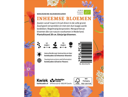 Biologische Inheemse bloemenmengsel zaden -  Kwiek Uitdeel zakjes