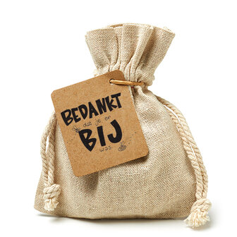 Zaden in linnenzakje - Bedankt dat je er bij was - Hoofdfoto