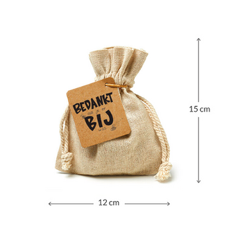 Zaden in linnenzakje - Bedankt dat je er bij was - Maatgeving