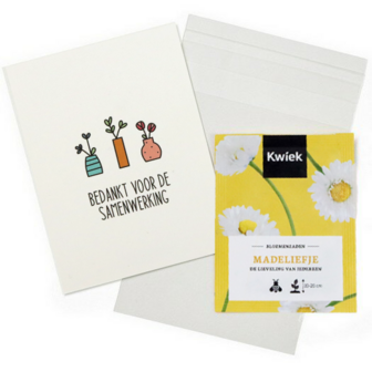 Zaden met kaartje in bioplastic zakje met eigen ontwerp